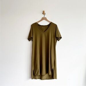 Universal Standard Tesino Washed Jersey T Shirt Dress Olive Green Small 14-16